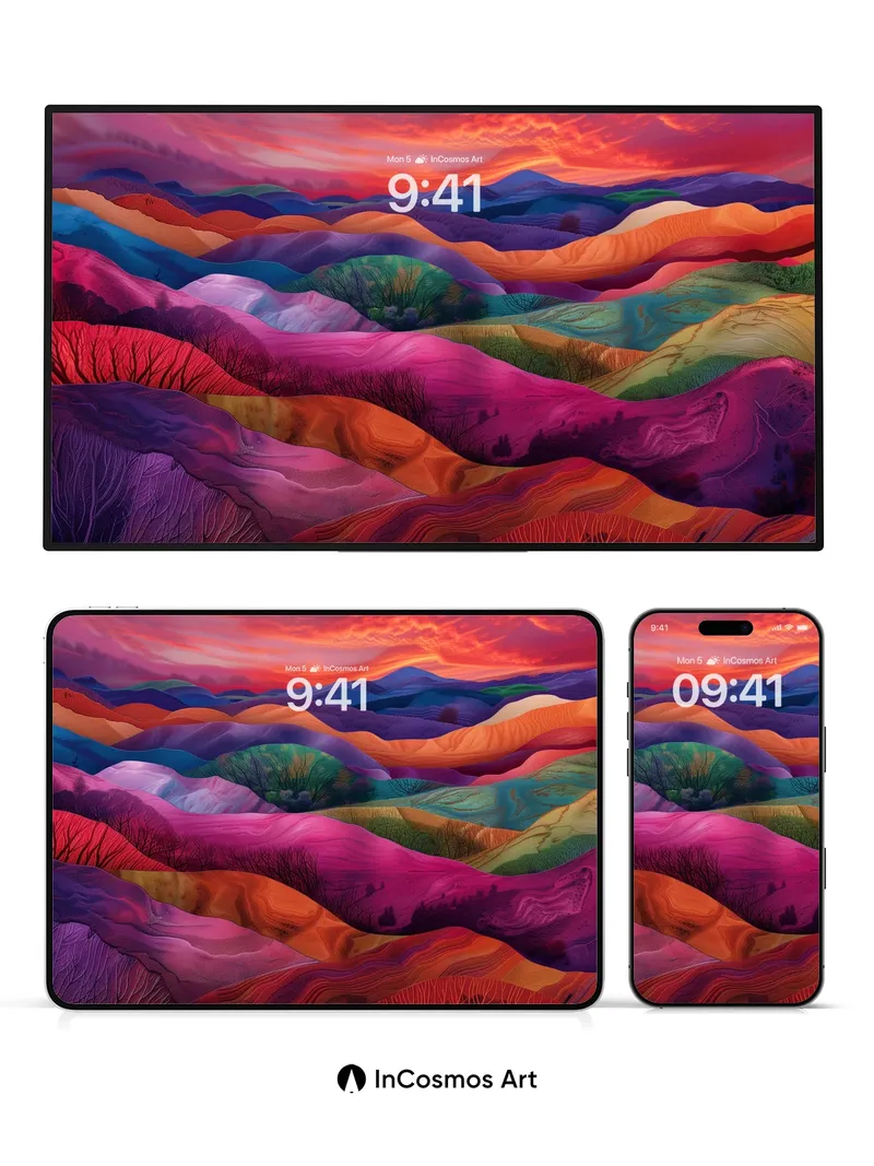 Surreal Horizon Wallpaper with Living Color Fields