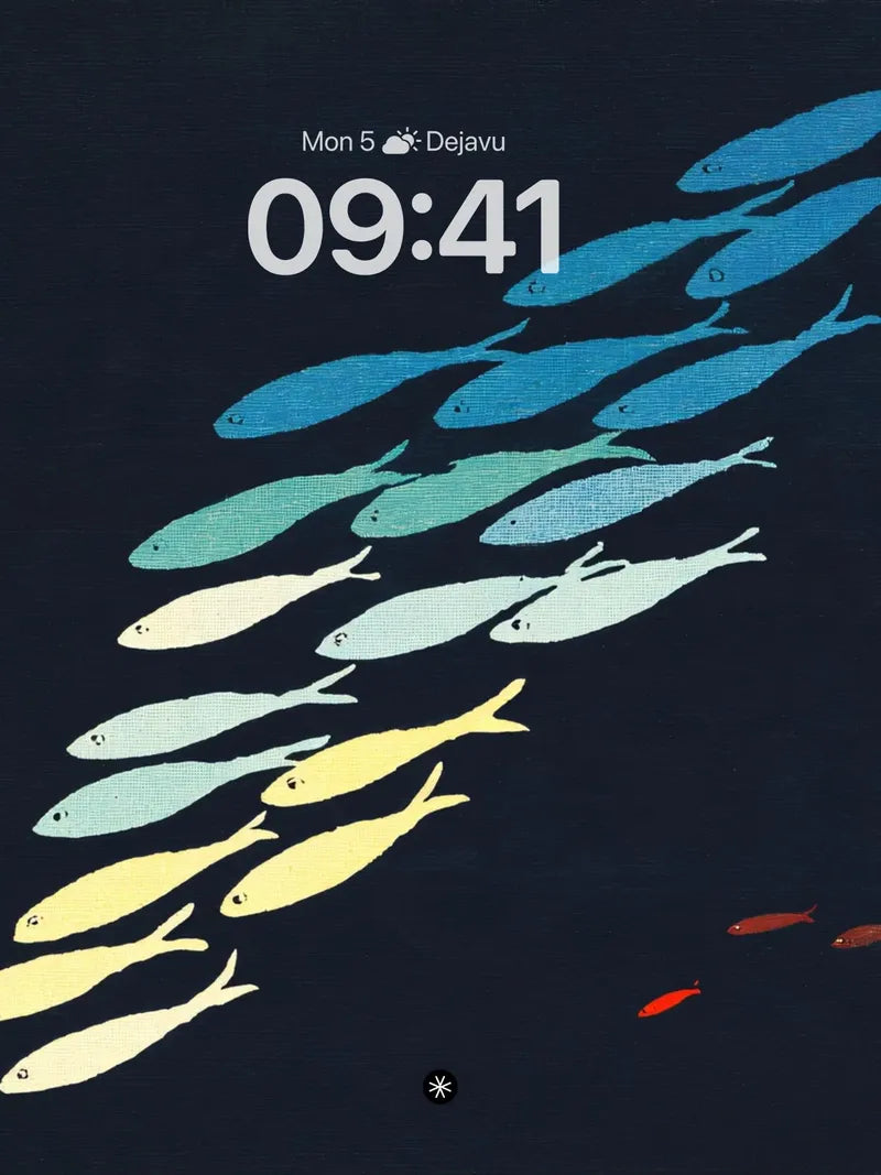 School of Fish Gradient Deep Ocean Background