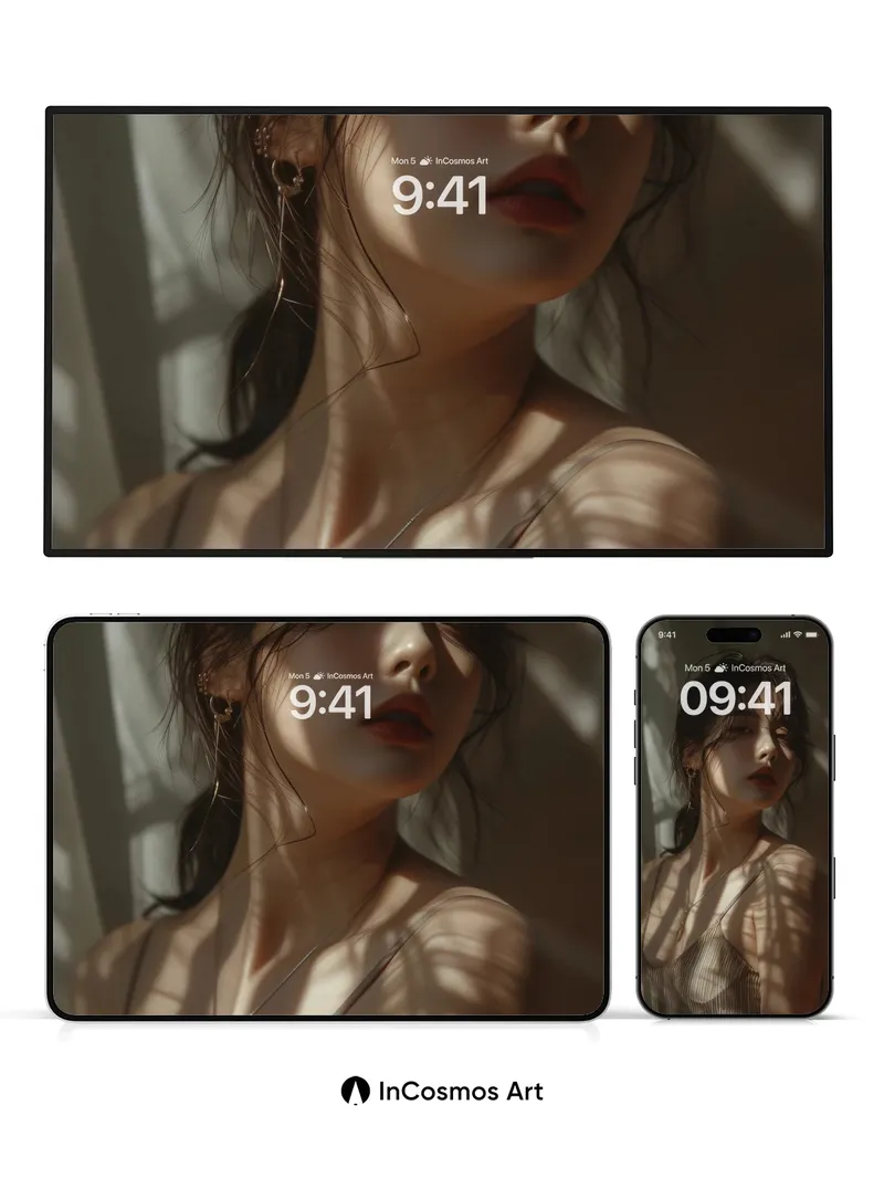 Sunlit Shadow Wallpaper with Golden Threads