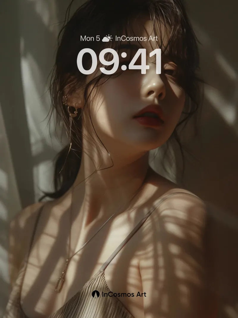 Sunlit Shadow Wallpaper with Golden Threads