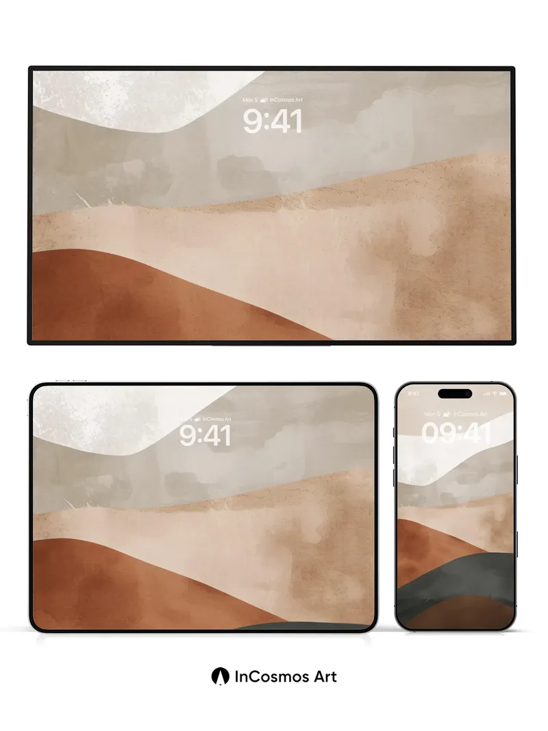 Earthy Hush Wallpaper with Soft Waves