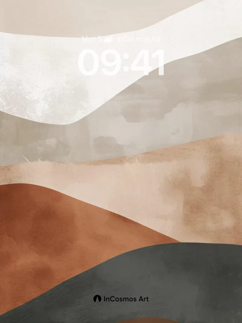 Earthy Hush Wallpaper with Soft Waves