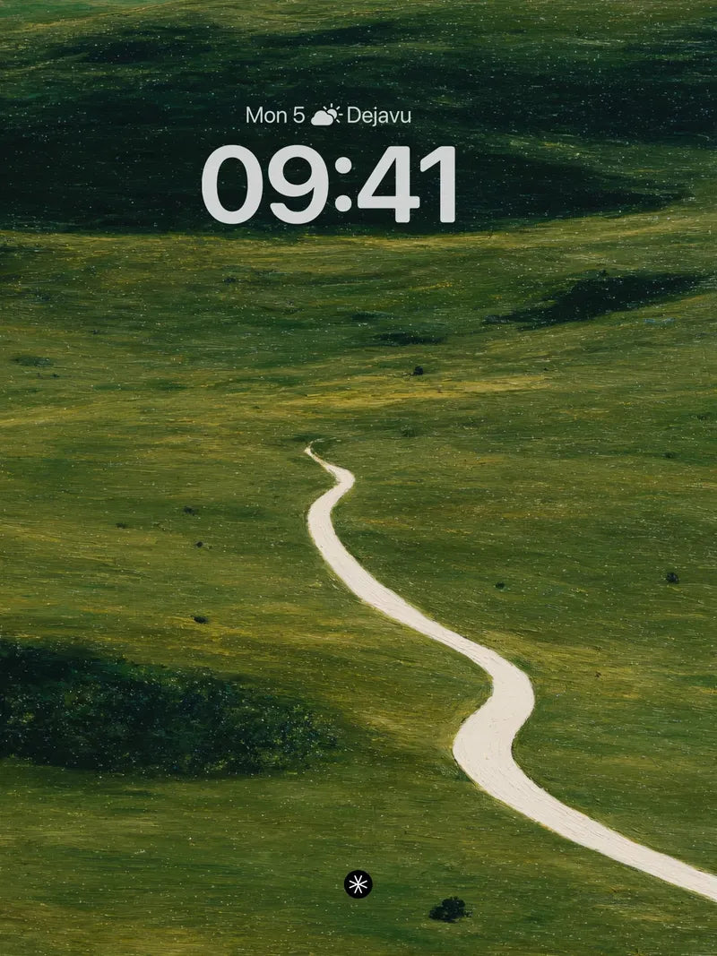 Winding Path Green Hills Wallpaper Background