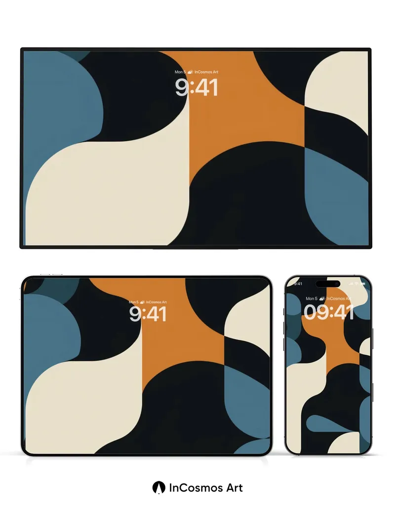 Fluid Geometry Wallpaper with Organic Flow