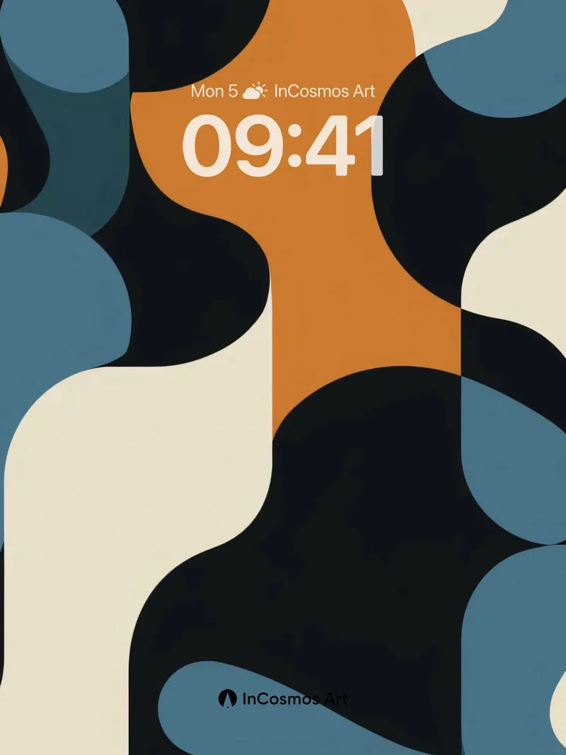 Fluid Geometry Wallpaper with Organic Flow