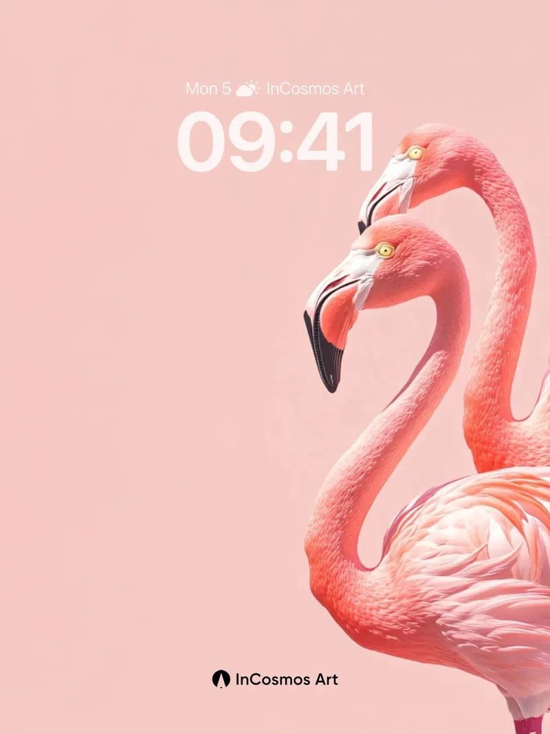 Serene Flamingo Wallpaper with Soft Pink Hues