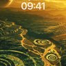 Golden Spiral Wallpaper with Celestial Echoes wallpaper for iPhone, iPad & Mac