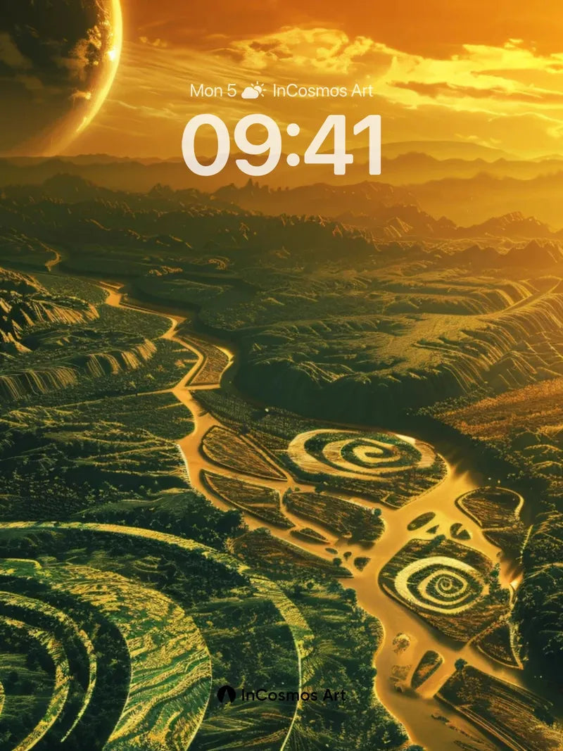 Golden Spiral Wallpaper with Celestial Echoes