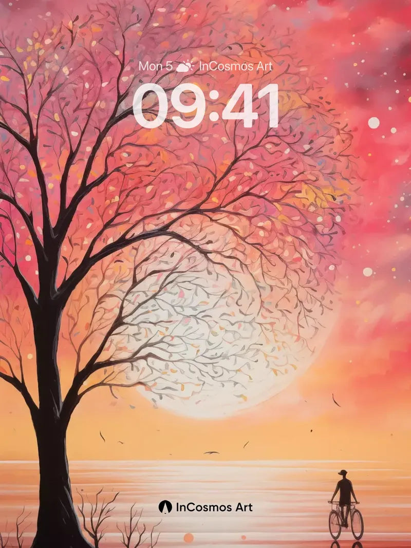 Surreal Eclipse Wallpaper with Celestial Tree