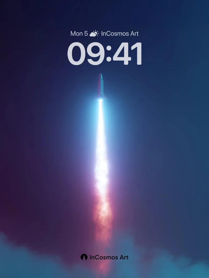 Cosmic Ascent Wallpaper with Electric Trail