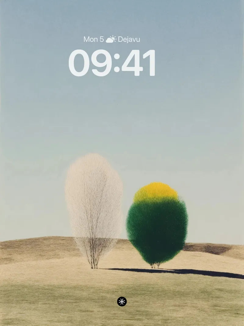 Serene Dual Trees Minimalist Wallpaper wallpaper for iPhone, iPad & Mac