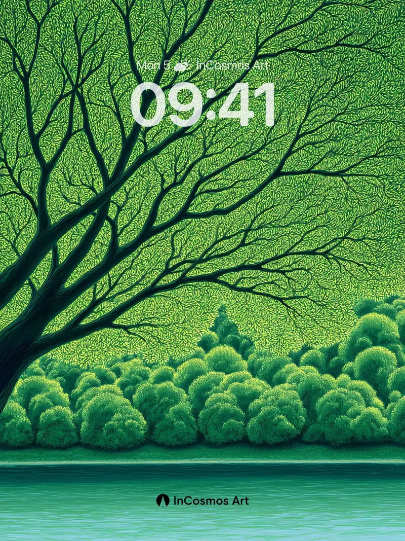 Serenity Tree Wallpaper with Whispering Canopy wallpaper for iPhone, iPad & Mac
