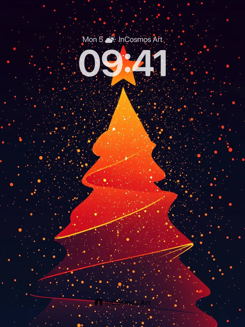 Cosmic Ember Wallpaper with Starlit Spiral