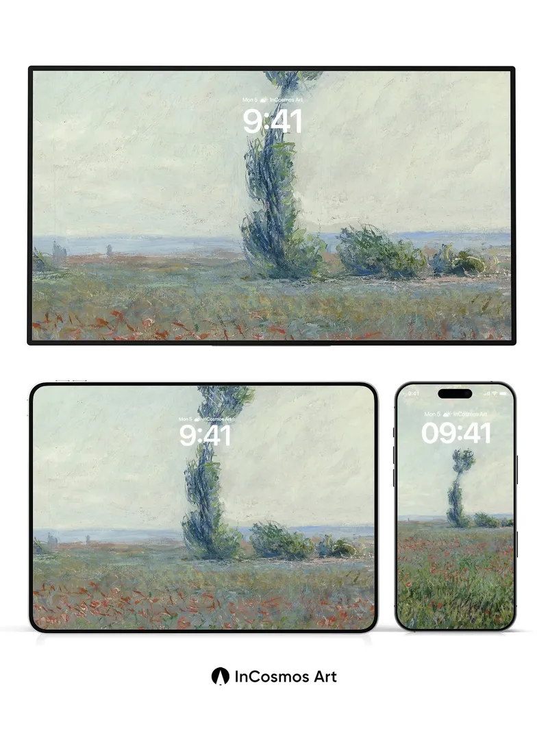 Whispering Poppy Field Wallpaper with Monet's Breath