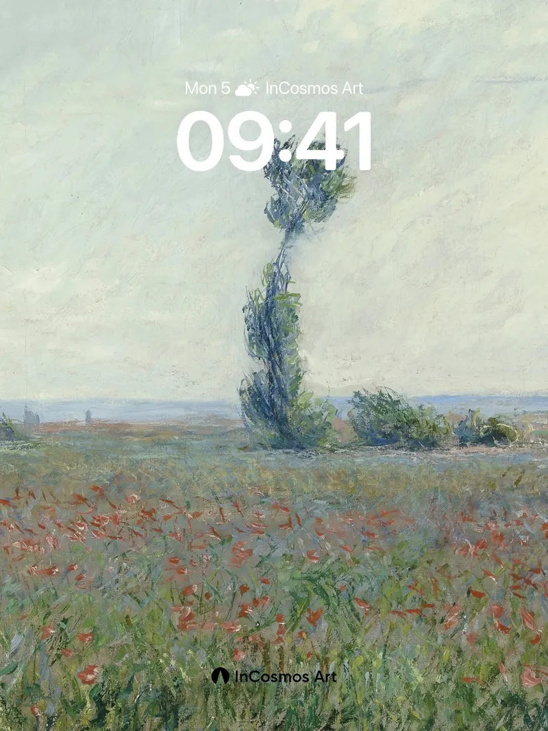 Whispering Poppy Field Wallpaper with Monet's Breath