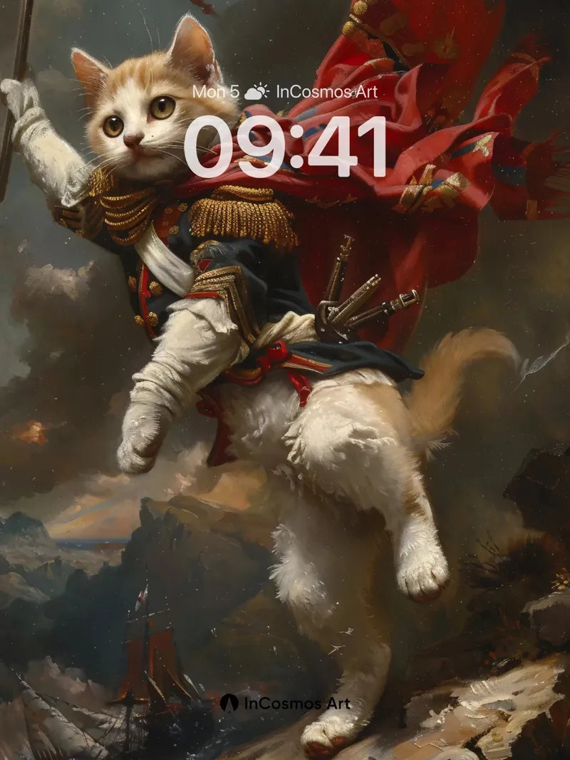 Regal Feline Wallpaper with Revolutionary Spirit wallpaper for iPhone, iPad & Mac