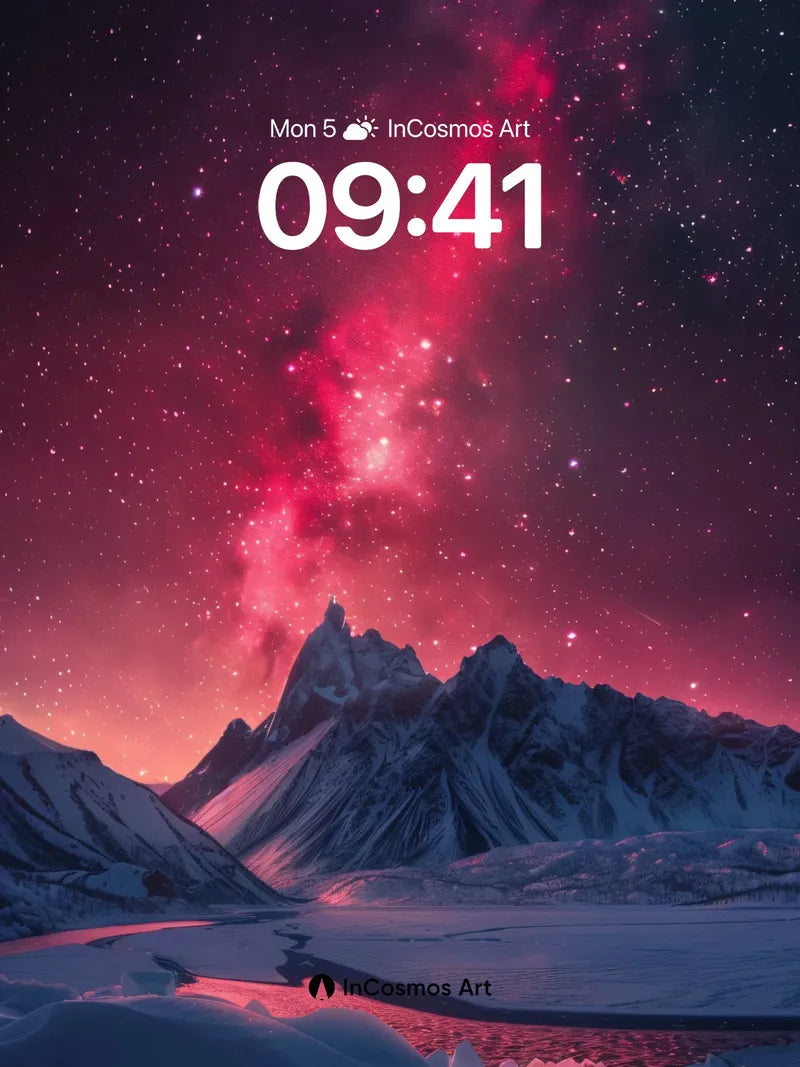 Cosmic Frost Wallpaper with Nebula Veil wallpaper for iPhone, iPad & Mac
