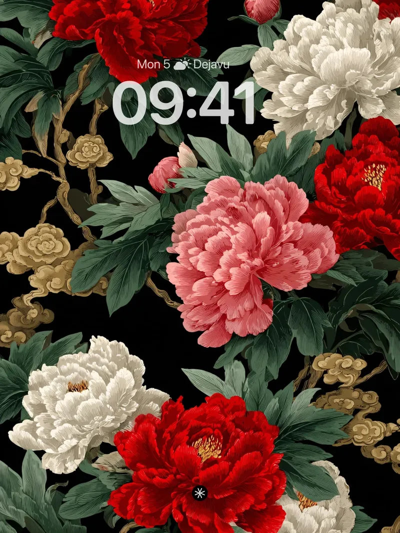 Peony Blossom Noir Background