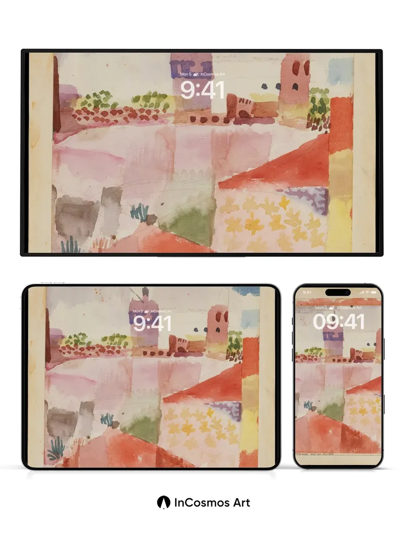 Desert Mirage Wallpaper with Surreal Ruins