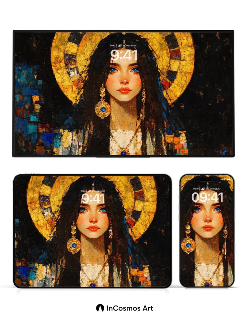 Sacred Glow Wallpaper with Mosaic Halo