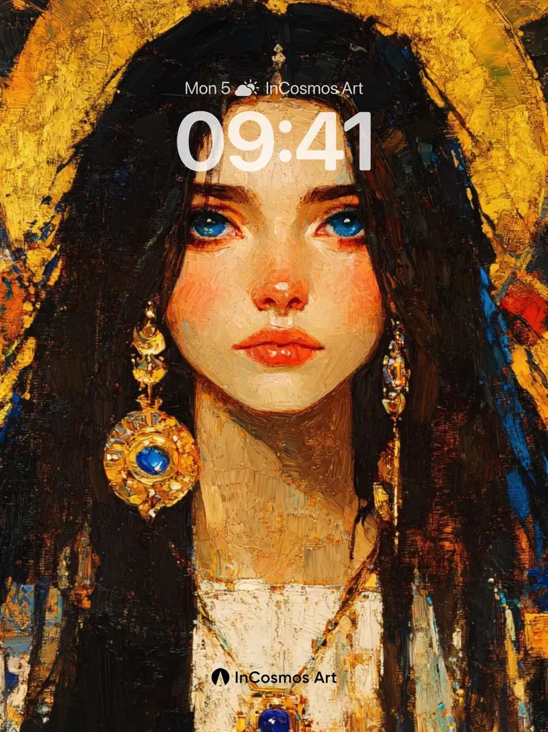 Sacred Glow Wallpaper with Mosaic Halo