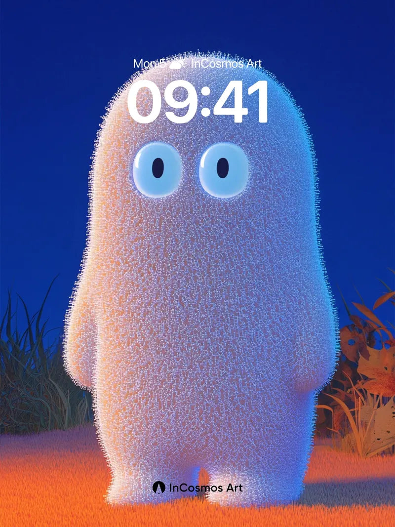 Luminous Fluff Wallpaper with Glowing Eyes wallpaper for iPhone, iPad & Mac