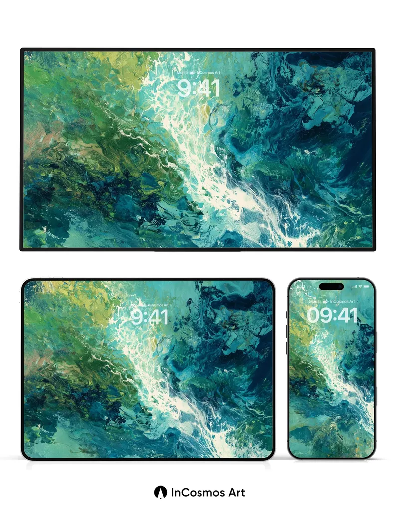 Turquoise Current Wallpaper with Living Pigment