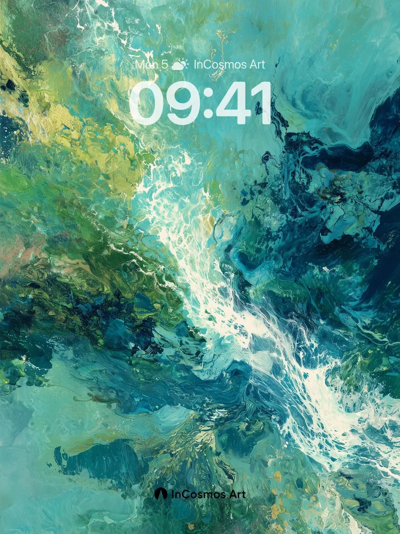 Turquoise Current Wallpaper with Living Pigment