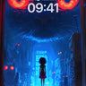 Neon Abyss Wallpaper with Glowing Eyes wallpaper for iPhone, iPad & Mac