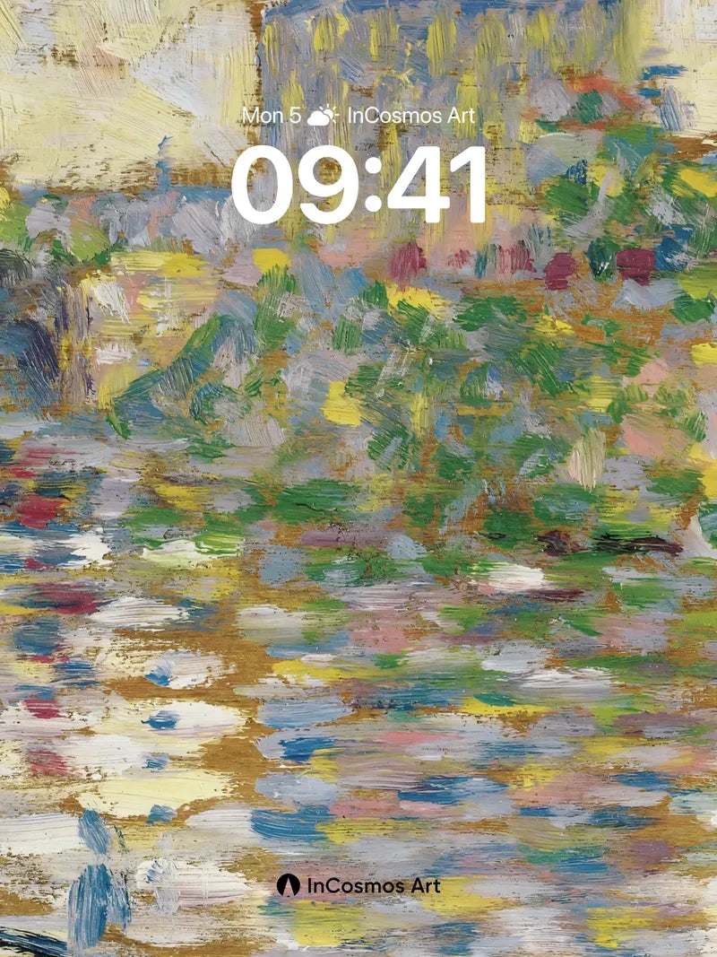 Luminous Garden Wallpaper with Watercolor Reflections wallpaper for iPhone, iPad & Mac