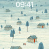Serene Snowfall Village Winter Wallpaper wallpaper for iPhone, iPad & Mac