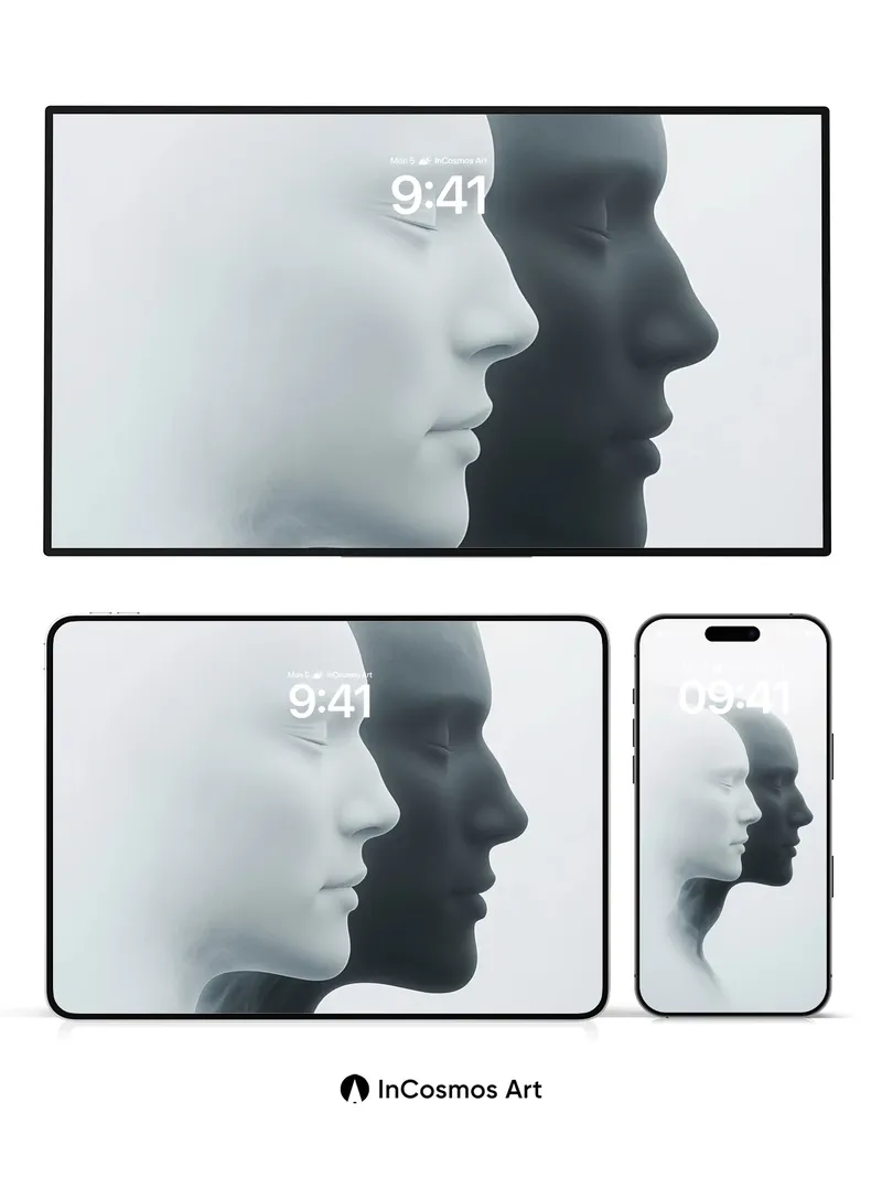 Serenity Duality Wallpaper with Ethereal Profiles