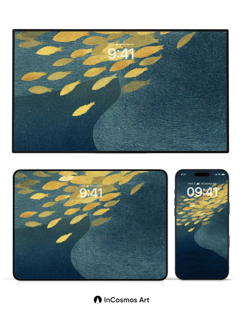 Golden Drift Wallpaper with Textured Depth