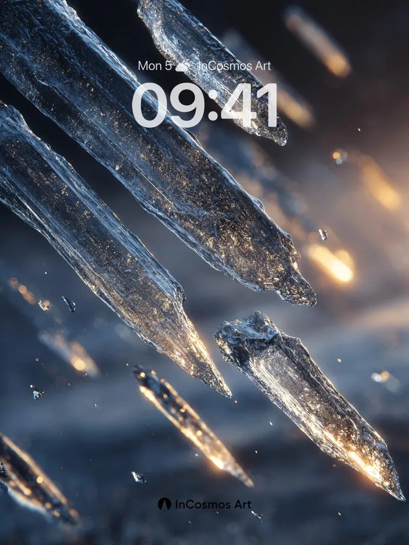 Frostblade Wallpaper with Celestial Light Trails