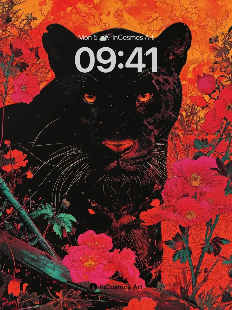 Fiery Gaze Wallpaper with Blooming Shadows