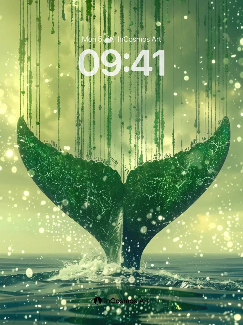 Whispering Depths Wallpaper with Emerald Veils