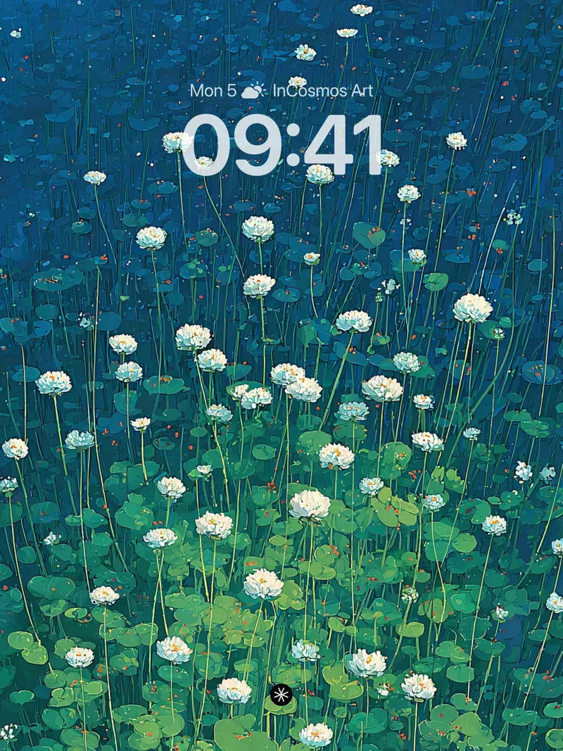 Blue Floral Wallpaper 4K for iPhone Lock Screen wallpaper for iPhone, iPad & Mac