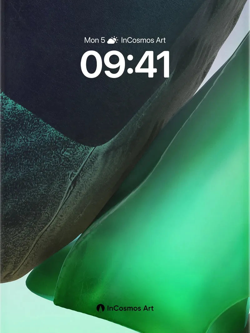 Emerald Veil Wallpaper with Liquid Light