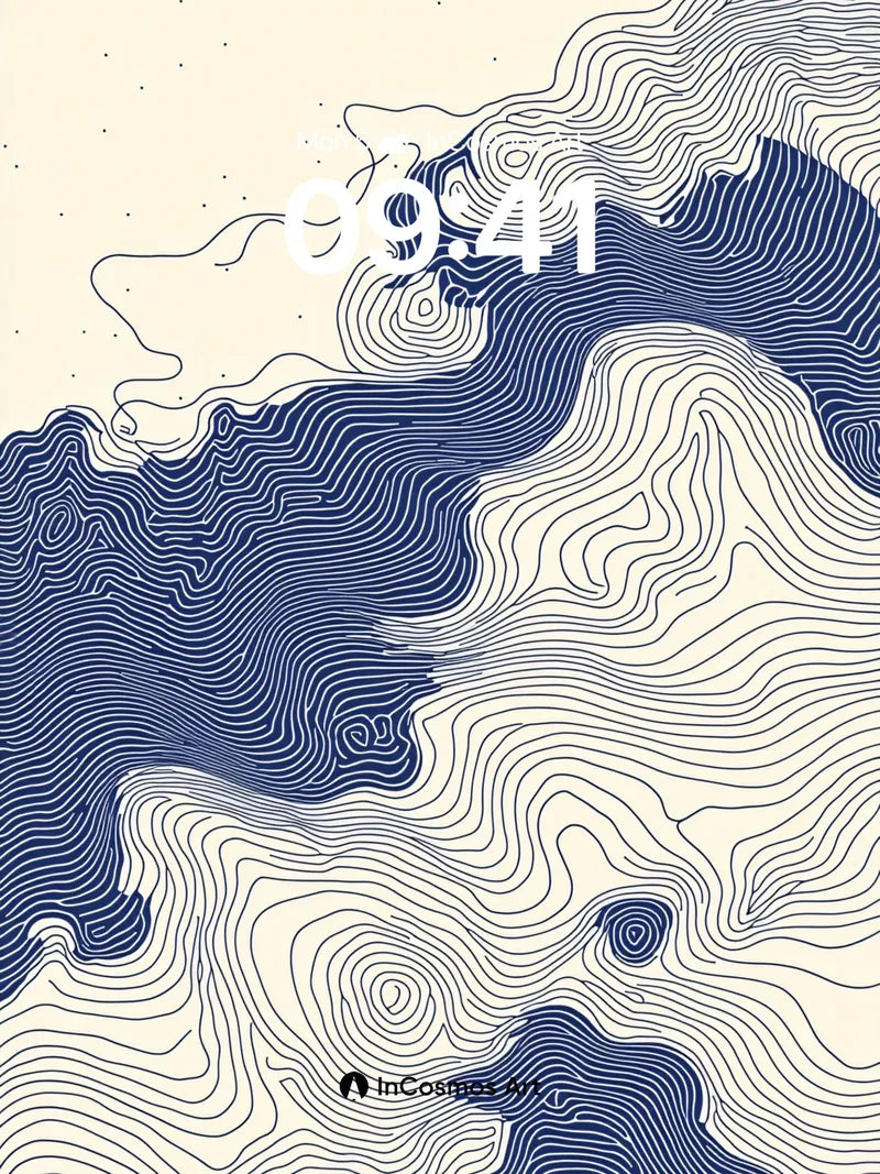 Serenity Topography Wallpaper with Celestial Lines