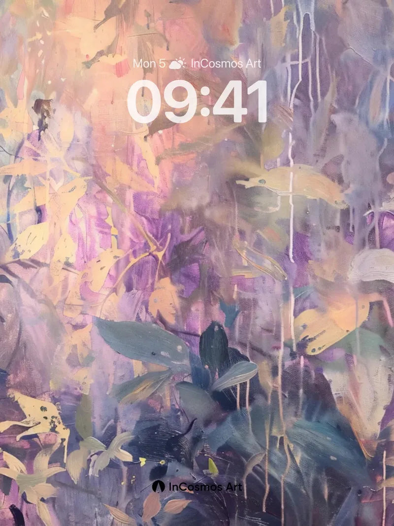 Luminous Garden Wallpaper with Floating Petals