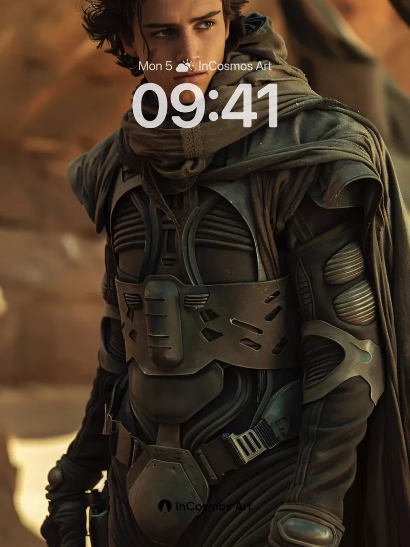 Desert Warrior Wallpaper with Shadowed Armor