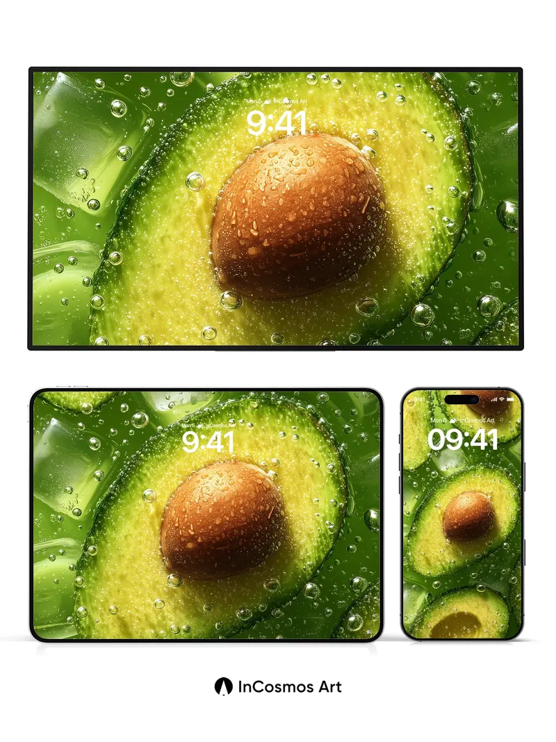 Lush Avocado Wallpaper with Bubbled Green Essence