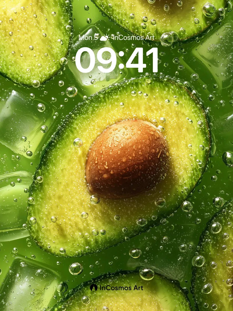 Lush Avocado Wallpaper with Bubbled Green Essence