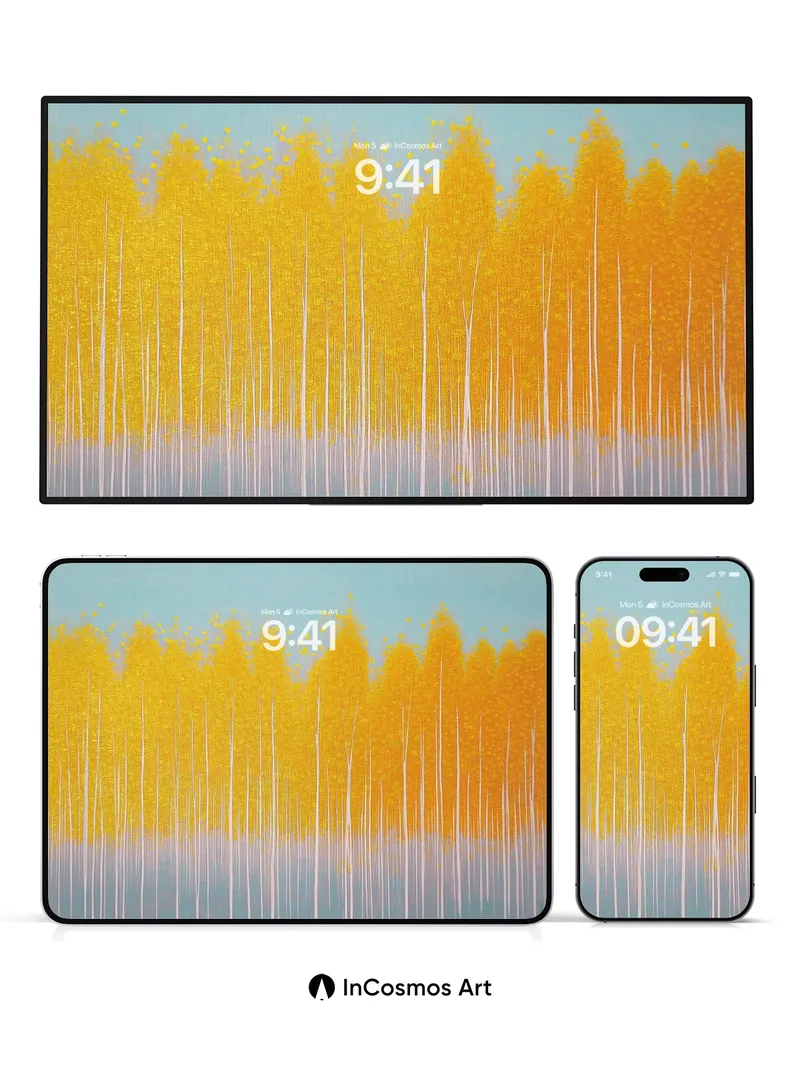 Golden Whisper Wallpaper with Ethereal Reflections