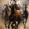 Thundering Spirit Wallpaper with Dust-Whispered Horses wallpaper for iPhone, iPad & Mac