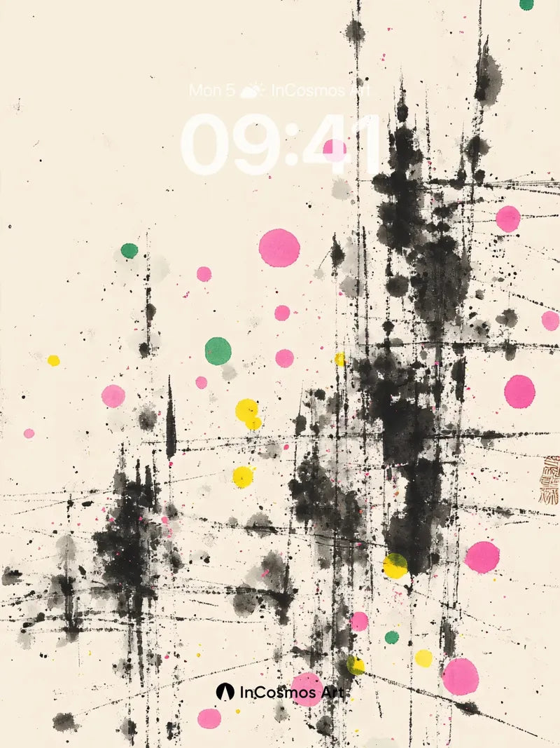 Ink Splash Confetti Wallpaper with Raw Texture