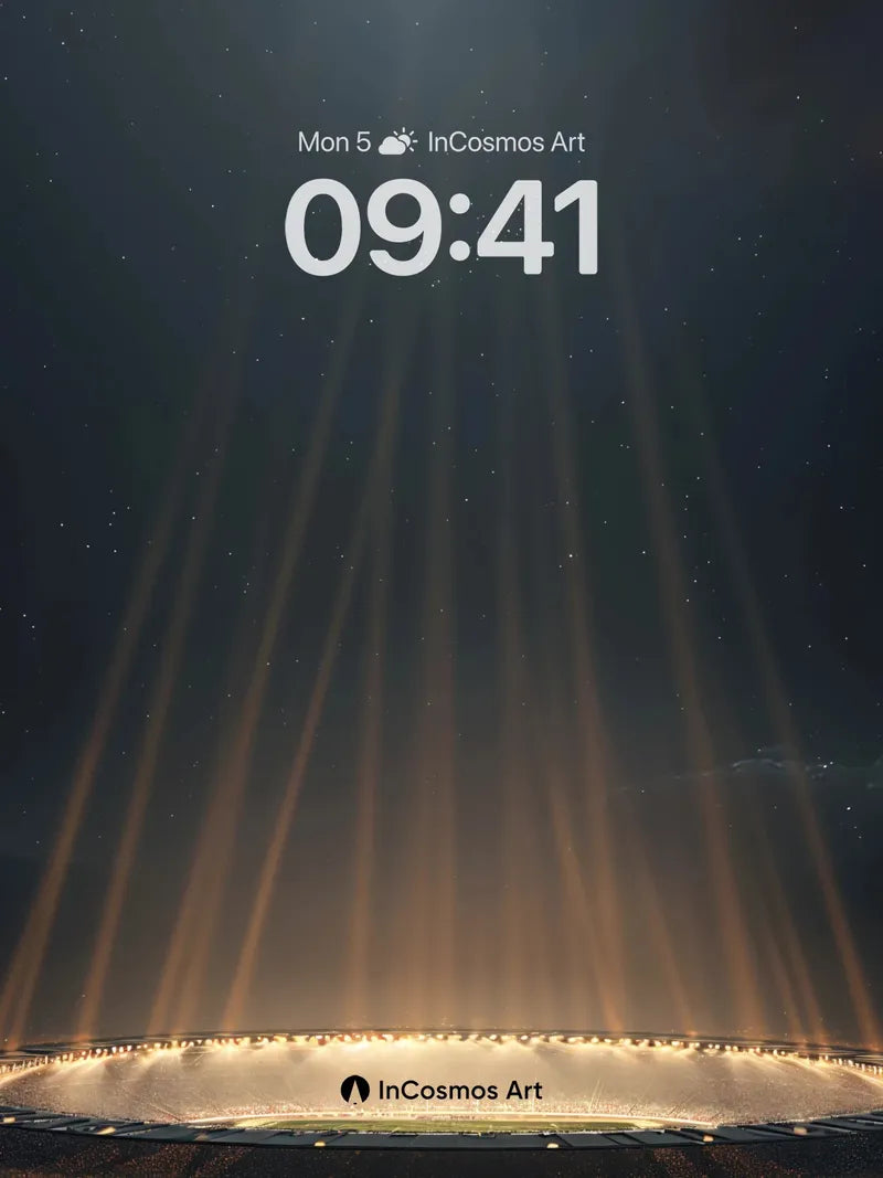 Celestial Beam Wallpaper with Cosmic Stage