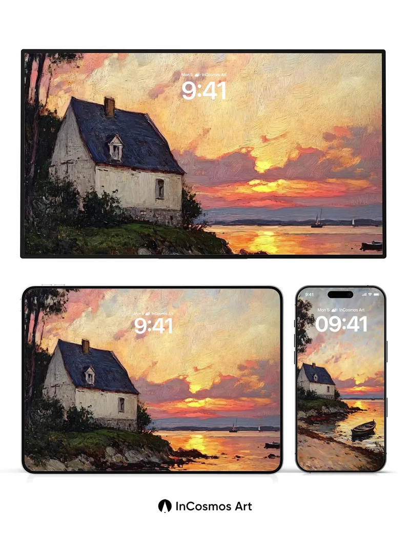 Golden Hush Wallpaper with Sunset Whispers