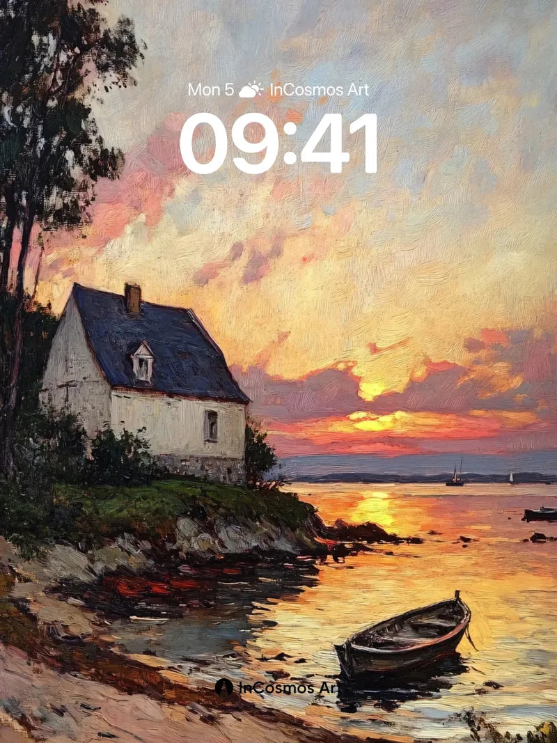 Golden Hush Wallpaper with Sunset Whispers