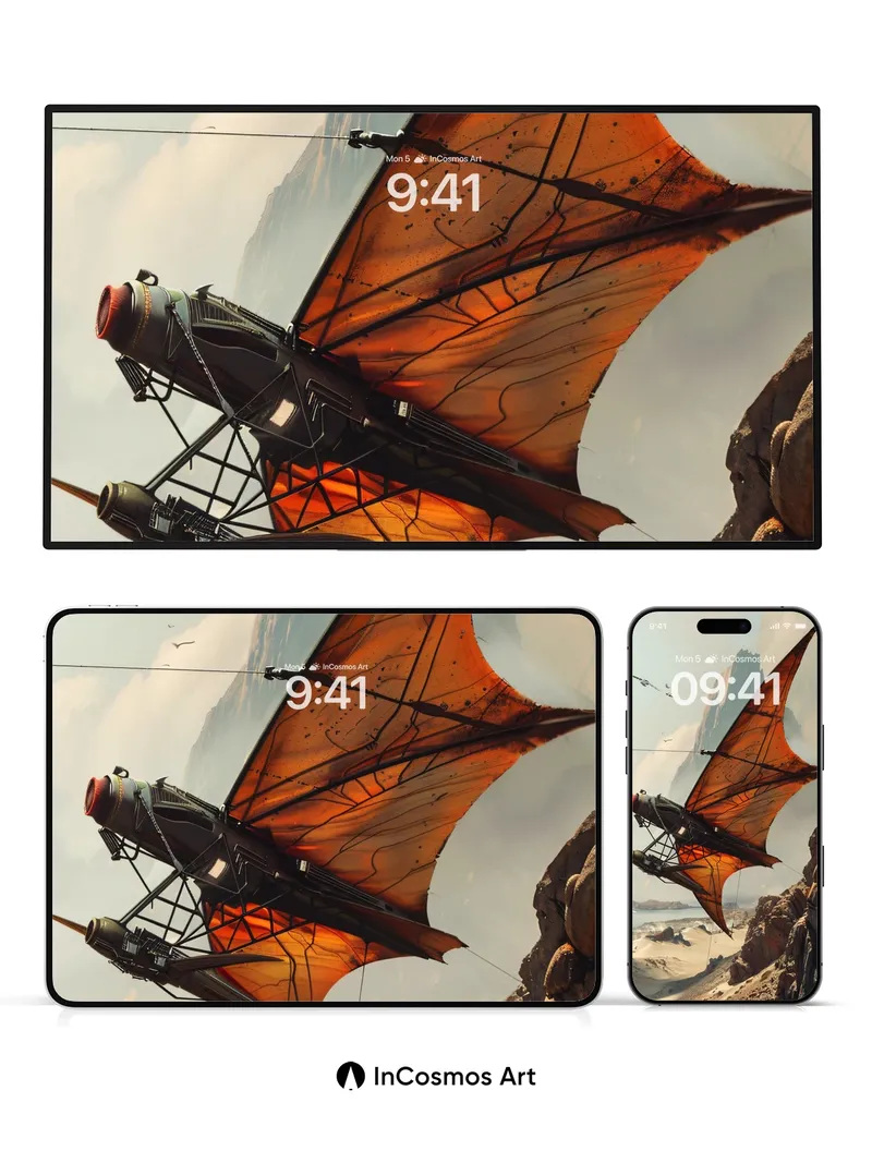 Copper Sky Glider Wallpaper with Living Wings